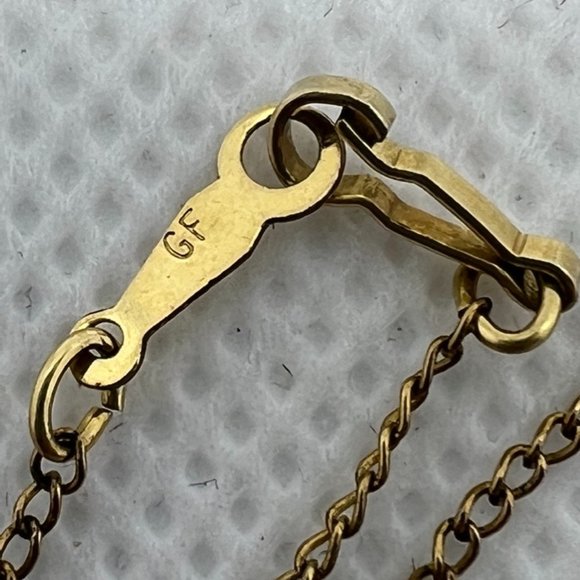 Vintage gold filled sterling double heart pendant necklace collier - Picture 3 of 9